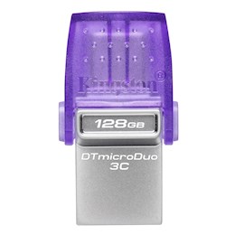 USB ფლეშ მეხსიერება Kingston DTDUO3CG3/128GB, 128GB, USB 3.2, Type-C, Violet